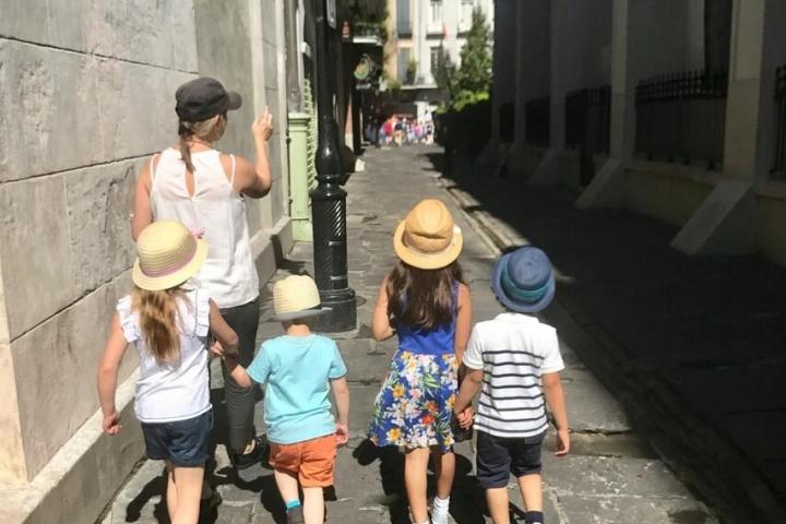 walking down alleyway